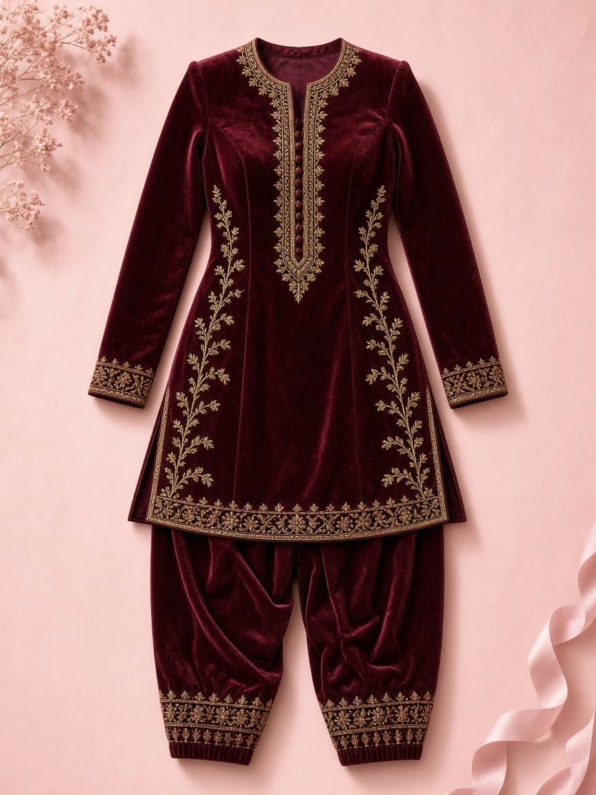 Blush Velvet Corset Suit — photo 1